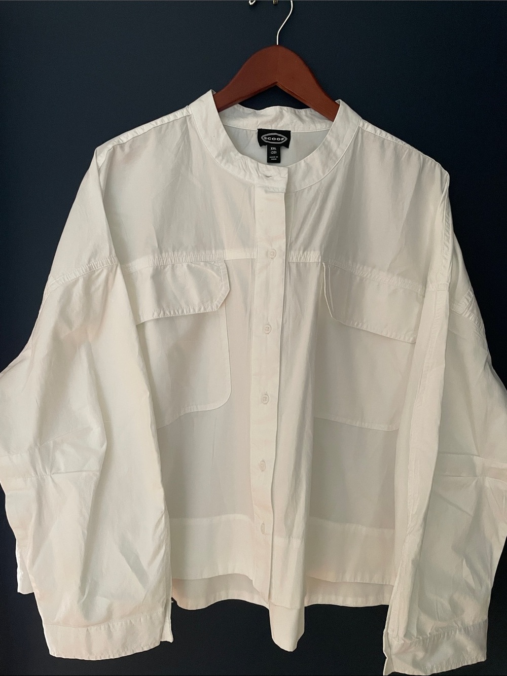 Scoop White Button-Down Cotton Shirt